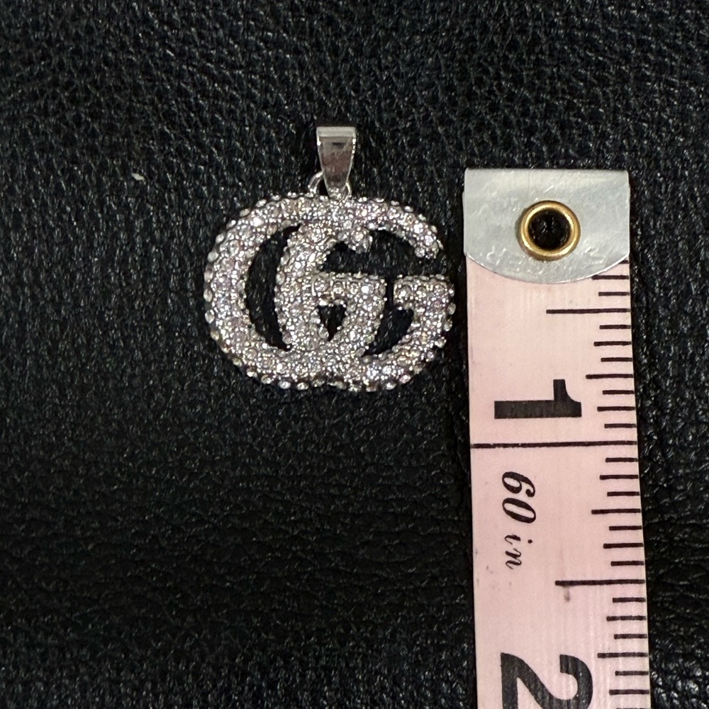 Elegant Silver Colored Gucci Zipper Pull with Crystals - Picture 3 of 4